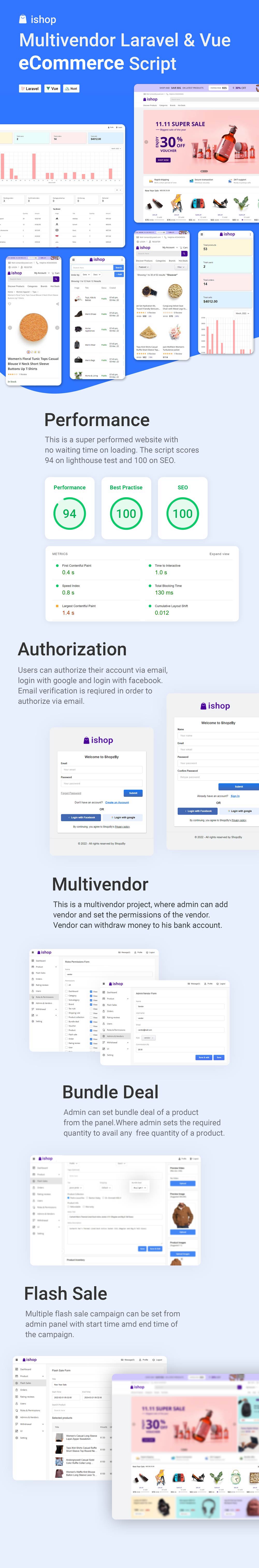 Ishop eCommerce - PWA Multivendor eCommerce CMS - Laravel & Vue - 1